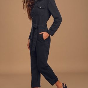 Black Denim Jumpsuit